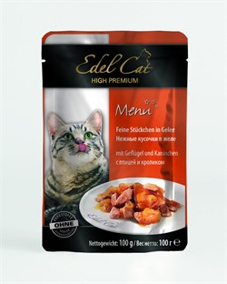 Паучи Edel Cat для кошек птица/ кролик в желе 100гр - фото 5168