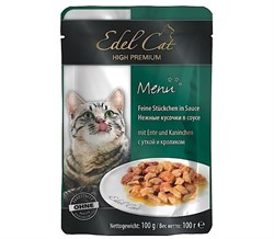 Паучи Edel Cat для кошек утка/ кролик в соусе 100гр - фото 5169