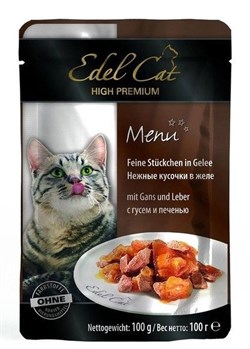 Паучи Edel Cat для кошек гусь/печень в желе 100гр - фото 5176