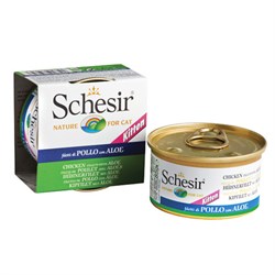"Schesir" консервы для котят Курица с алоэ 85гр - фото 5389