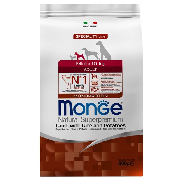 Monge Dog Monoprotein Mini для собак мелких пород ягнёнок/рис - фото 8237