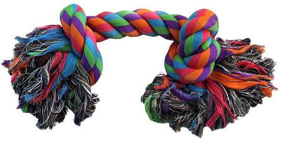 Triol Игрушка для собак "Веревка цветная с 2-мя узлами" 20 см - фото 9036