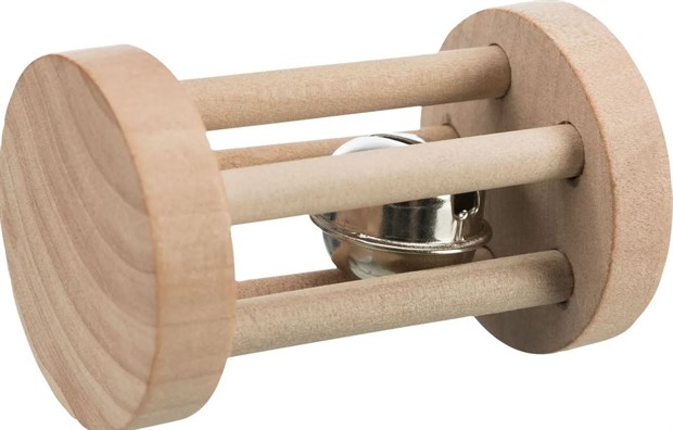 TRIXIE  игрушка для грызунов барабан с бубенчиком из дерева 5х7 см - фото 9238