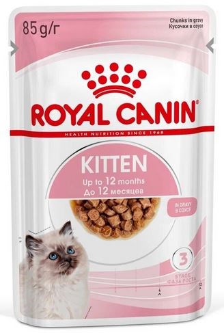 Royal Canin Kitten Instinctive пауч для котят от 4 до 12 мес кусочки в соусе Мясо - фото 9525