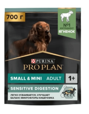 Pro Plan 14866 Small&Mini Adult Sensitive Digestion Optidigest корм для собак мелких пород. Ягненок 700 г 14866 - фото 9950