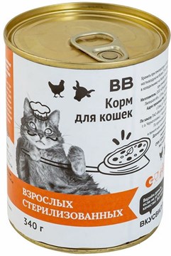 ВкусВилл для стерил кошек профилактич диета 340 г 62925