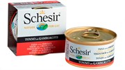 "Schesir" консервы для кошек Тунец с креветками 85гр