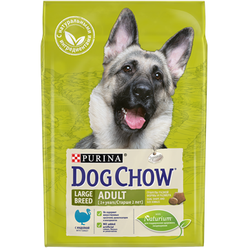 Сухой корм Dog Chow® для взрослых собак крупных пород, с индейкой