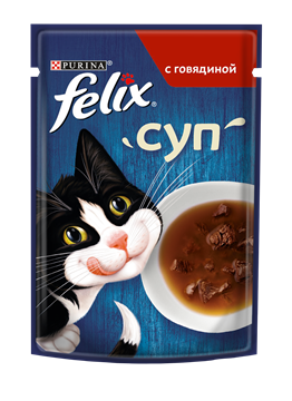 Влажный корм Felix® Суп для взрослых кошек, с говядиной