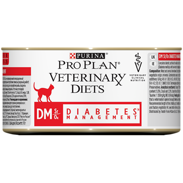Влажный корм Pro Plan Veterinary Diets DM St/Ox для взрослых кошек при диабете, с говядиной