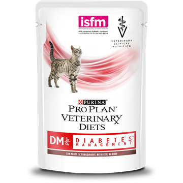 Влажный корм Pro Plan Veterinary Diets DM St/Ox для взрослых кошек при диабете, с говядиной 10 шт
