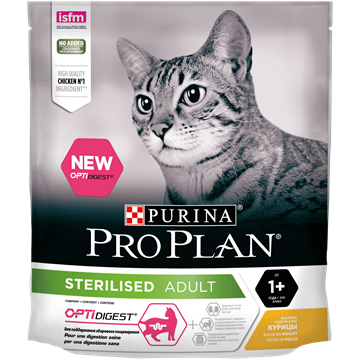 Сухой корм Pro Plan® для взрослых стерилизованных кошек и кастрированных котов старше 1 года, с высоким содержанием курицы