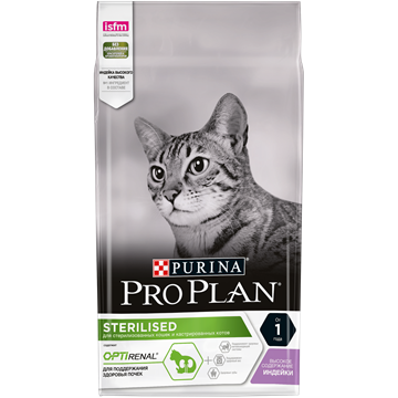 Сухой корм Pro Plan® для стерилизованных кошек и кастрированных котов, с высоким содержанием индейки