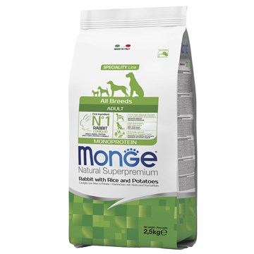 Monge Dog Monoprotein для собак всех пород кролик/рис/картофель