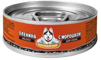 Погрызухин консервы для собак, оленина с морошкой