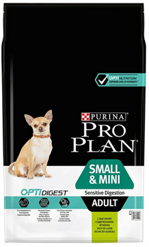 Сухой корм Pro Plan® для взрослых собак мелких и карликовых пород с чувствительным пищеварением, с высоким содержанием ягненка