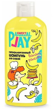 Sweet Animal Play Гипоаллергенный шампунь для собак и кошек, банановый панкейк