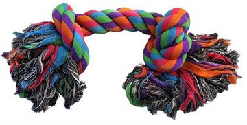 Triol Игрушка для собак "Веревка цветная с 2-мя узлами" 20 см