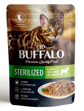 Mr. Buffalo Sterilized влажный корм для стерилизованных кошек, ягненок в соусе