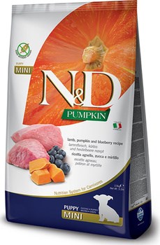 N&D Dog для щенков мелких пород с ягненком, черникой и тыквой беззерновой