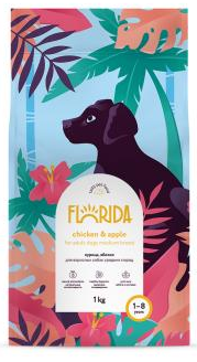 FLORIDA 289734 сухой корм для взрослых собак малых пород с ягненком и грушей 1 кг