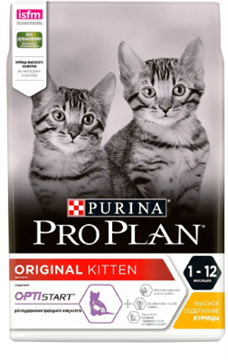 Pro Plan 05246 Original Kitten Optistart корм для котят, беременных и кормящих кошек. Курица. 1,5 кг