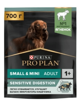 Pro Plan 14866 Small&Mini Adult Sensitive Digestion Optidigest корм для собак мелких пород. Ягненок 700 г